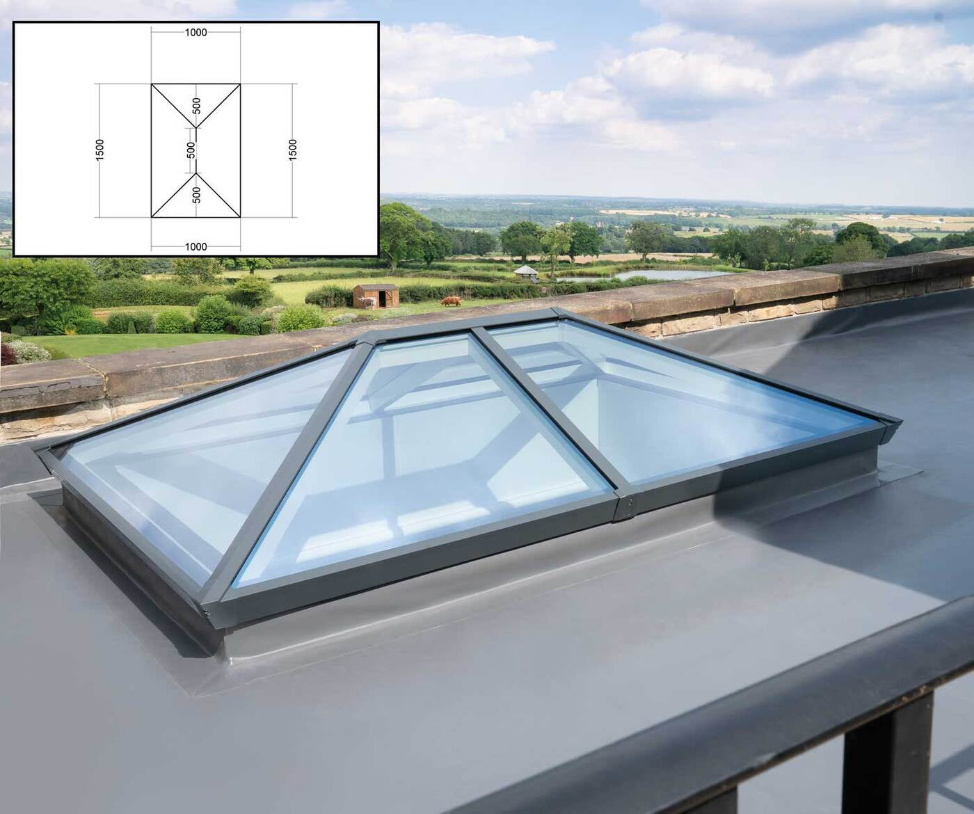 SUNLINE SPECIALIST MODEL Lサイズ Lantern Roof Size 1m x 1.5m | Aluminium | Multiple Colours