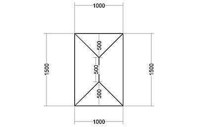 Ridged Lantern Roof 1m x 1.5m