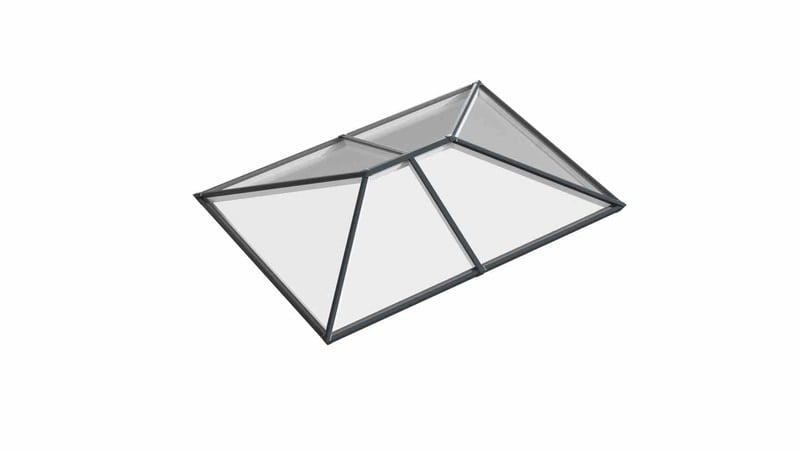 Ridged Aluminium Lantern Roof 1.8m x 2.4m (6 Pane 2WAY)