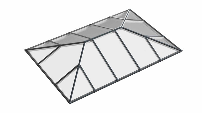 Ridged Aluminium Lantern Roof 2m x 3.5m (16 Pane 2WAY) Ridged Aluminium Lantern Roof 2m x 3.5m (16 Pane 2WAY)