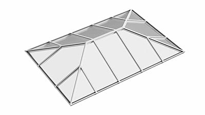 Ridged Aluminium Lantern Roof 2m x 3.5m (16 Pane 2WAY) Ridged Aluminium Lantern Roof 2m x 3.5m (16 Pane 2WAY)