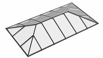 Ridged Aluminium Lantern Roof 3m x 6m (18 Pane 2WAY) Ridged Aluminium Lantern Roof 3m x 6m (18 Pane 2WAY)