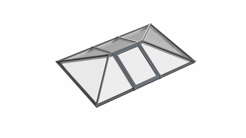 Single Vented Aluminium Lantern Roof 1.6m x 4m (8 Pane 2WAY)