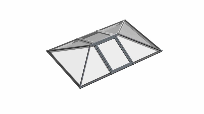 Double Vented Aluminium Lantern Roof 2m x 5m (8 Pane 2WAY)
