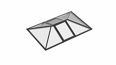 Double Vented Aluminium Lantern Roof 2.4m x 4.8m (8 Pane 2WAY) Double Vented Aluminium Lantern Roof 2.4m x 4.8m (8 Pane 2WAY)