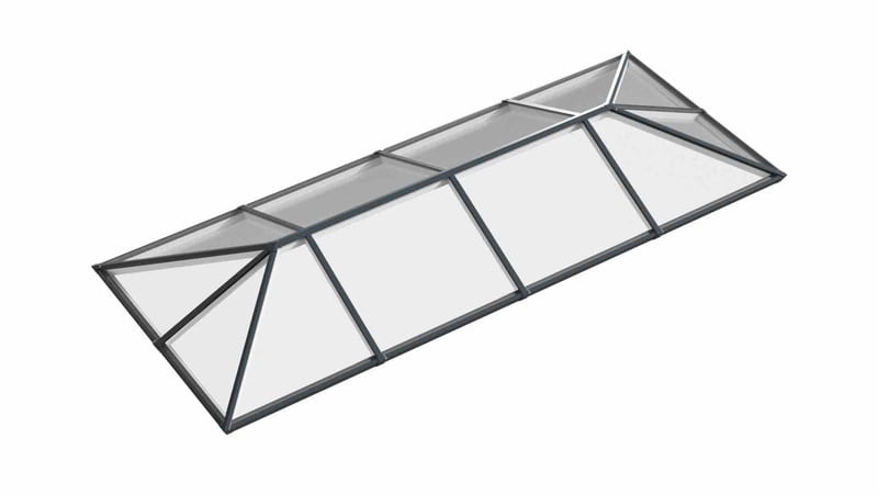 Ridged Aluminium Lantern Roof 2.5m x 6m (12 Pane 3WAY) Ridged Aluminium Lantern Roof 2.5m x 6m (12 Pane 3WAY)
