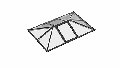 Double Vented Aluminium Lantern Roof 1.2m x 4.7m (10 Pane 3WAY) Double Vented Aluminium Lantern Roof 1.2m x 4.7m (10 Pane 3WAY)