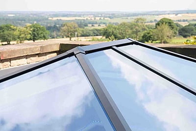 Ridged Aluminium Lantern Roof 2.2m x 4.2m (8 Pane 2WAY)