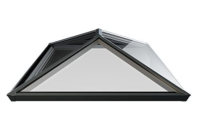 Ridged Aluminium Lantern Roof 1m x 5.6m (8 Pane 2WAY)
