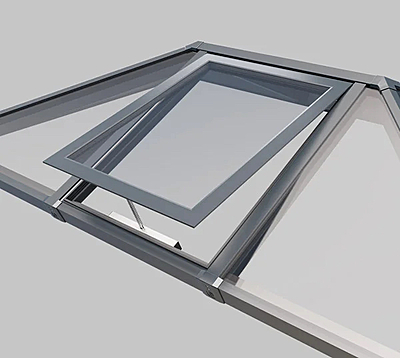 Double Vented Aluminium Lantern Roof 1.2m x 3.4m (8 Pane 2WAY)